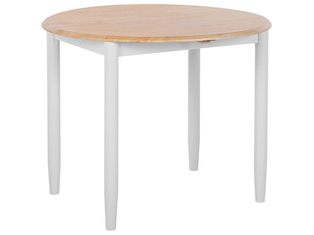 Beliani Rozkladací drevený stôl 61/92 x 92 cm svetlé drevo/sivá OMAHA